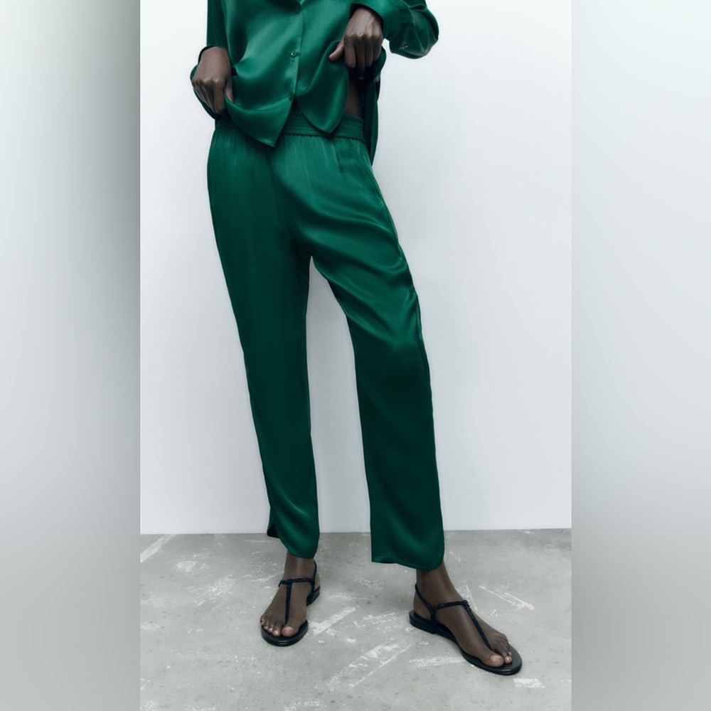 Zara satin effect joggers size L
